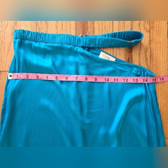 Camila Coelho Lilly Maxi Skirt In Aqua Satin Size Small Cutout Hip Back Slit - Picture 7 of 8